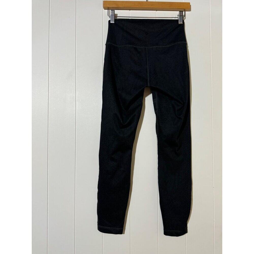 Lululemon Women's High-Waisted Black Animal Print Cross Mesh Leggings Size 4 - Picture 2 of 6